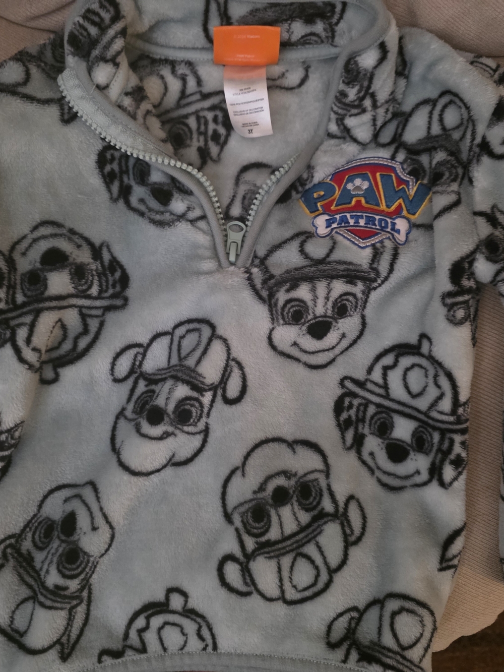 Paw Patrol Light Blue Character Fleece Pullover 3T